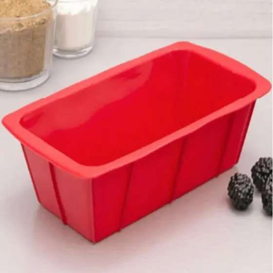 Forma De Silicone 24x14x6cm Antiaderente Ideal Assar Pães Bolos Multiuso Universal