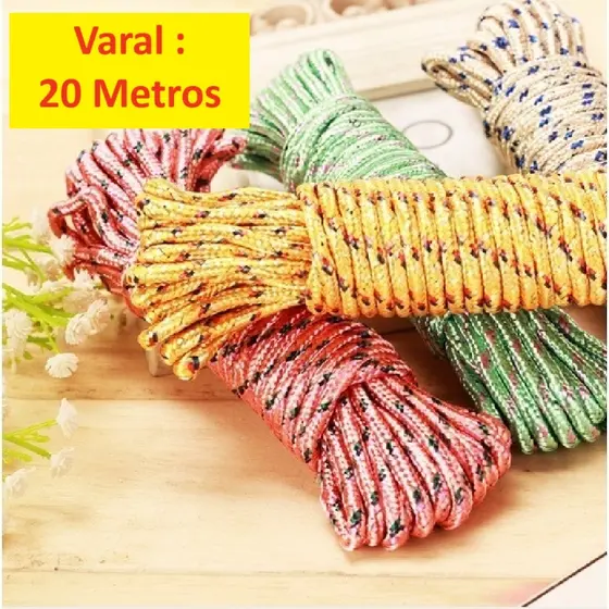 Corda multiuso 20 metros super resistente para varal amarração em geral para teto parede em nylon Javick
