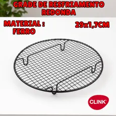 Grade Para Resfriamento 29X1,7CM Antiaderente Redonda Para Alimentos Biscoitos Bolo De Ferro