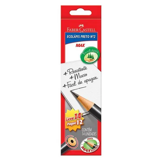Lápis preto nr 2 Redondo1205M/14 caixa com 14 unidades Faber-Castell