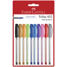 Caneta esferográfica 1.0 Trilux Colors SM/032ESC10\343210 com 10 unidades Faber-Castell
