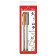 Caneta esferográfica 1.0 Trilux Colors Metalizada SM/032PO com 2 unidades Faber-Castell
