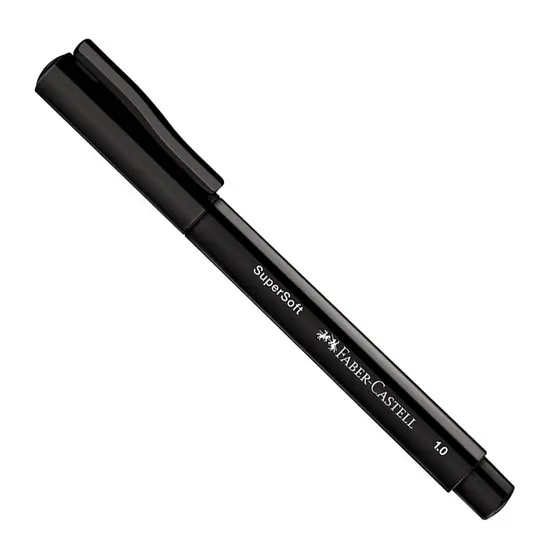 Caneta hidrográfica SuperSoft Preto 1.0mm BPSS/PRZF Faber-Castell