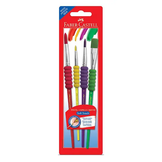 Pincel para pintura Soft Touch 481690 com 4 unidades Faber-Castell
