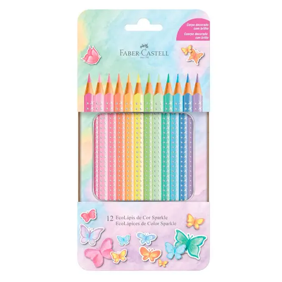 Lápis de cor 12 cores Sparkle pastel 116156 Faber-Castell
