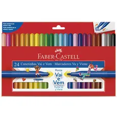 Caneta hidrográfica Vai e Vem 24 cores 150124VVZF Faber-Castell