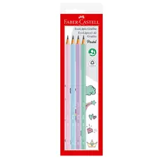 Lápis preto Max tons pastel SM/1205PASTEL com 4 unidades Faber-Castell