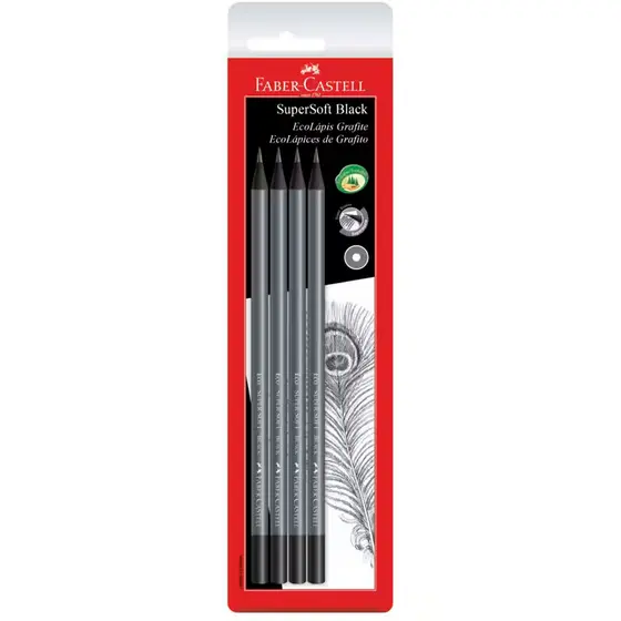 Lápis preto Supersoft SM/907SOFT com 4 unidades Faber-Castell