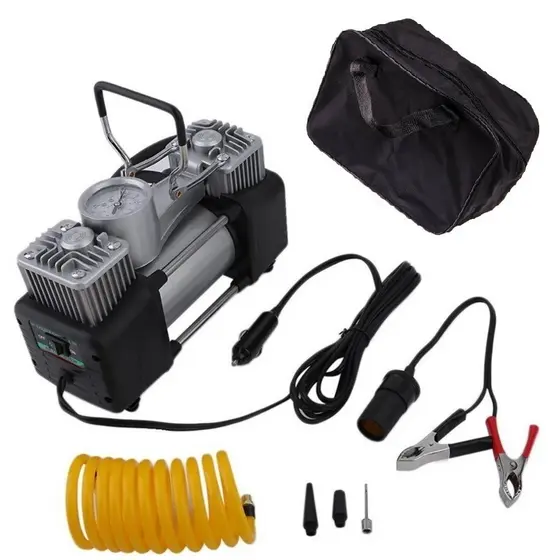 Mini Compressor De Ar Portátil 12v 2 Cilindros Potente Compressor De Ar Automotivo Profissional