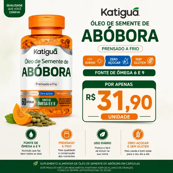 Óleo de Semente de Abóbora 1.560mg 60 Cápsulas - Katiguá