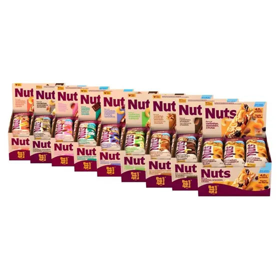 Barra de Castanhas Banana Brasil 12un 25g - Sabores