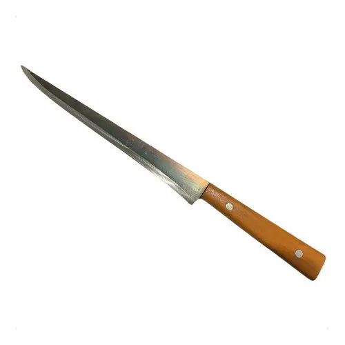 Faca Fileteira Filé Sashimi  Afiada Artesanal Cabo Madeira