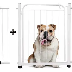 Portão Pet Grade Para Cachorro Branco (68cm A 83cm) Cercado de Proteção Segurança Aramada