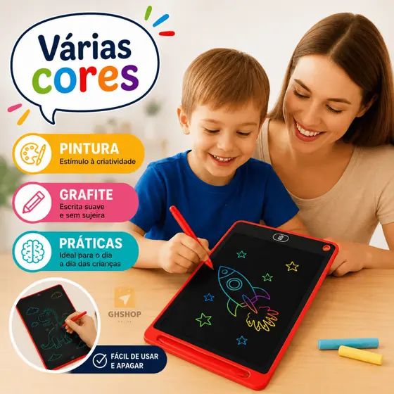 Lousa Magica Infantil Tablet Grande Digital Lousa Para Desenho