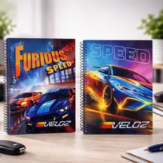 Kit Com 2 Caderno Escolar 10 Matérias Masculino Espiral 200 Folhas Universitario Capa Dura