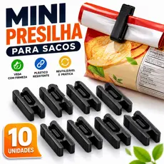 Kit Prendedor Vedador Para Saco Clip Fecha Embalagens Alimentos