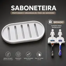 Saboneteira Para Nicho Banheiro+Suporte Para Barbeador Gilete Organização Banheiro