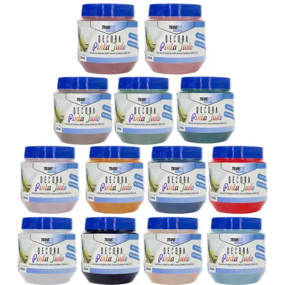Tinta Esmalte Decora Pinta Tudo 250ml Artesanato Cores Multiuso Hobby Art - Transfix