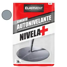 Cimento Autonivelante Regularizador Superfície Piso Nivela+ 20Kg Cinza Contrapiso - Elastment