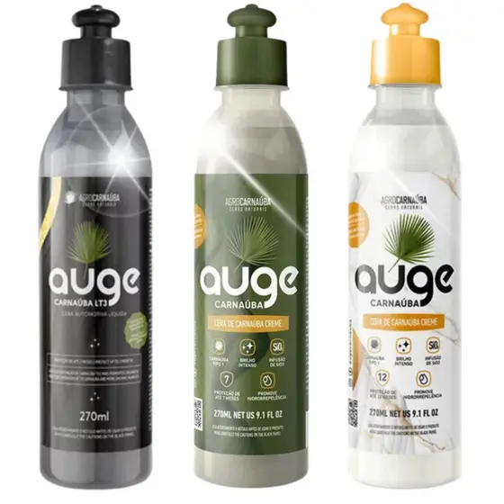 Cera de Carnaúba Automotiva Vitrificadora Hidrorepelente 270ml Brilho Proteção Carro - Auge