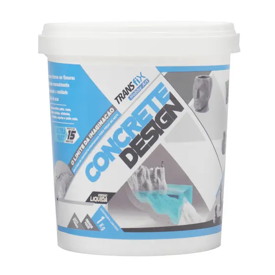 Massa de Cimento Artístico Moldes Artesanato Concrete Design 1Kg Decorativo - Transfix