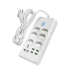 Filtro de Linha com 07 Tomadas e 04 USB Bivolt de 2 Metros Kapbom KA-7001