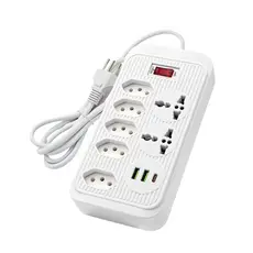 Filtro de Linha com 7 Tomadas 2 USB e TIPO -C Bivolt de 3 Metros Kapbom KA-7021