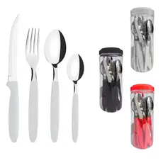 Conjunto de Talheres Faqueiro em Pote com 24 Pçs em Aço Inoxidavel Altomex AL-1745