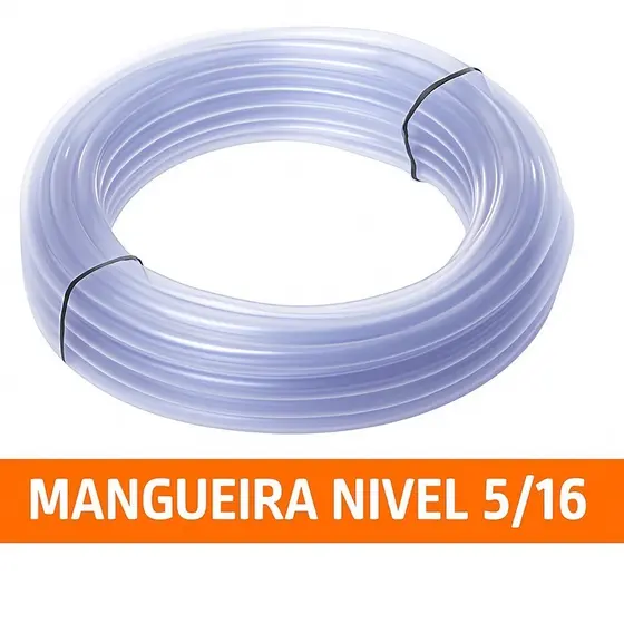 Mangueira de Pedreiro Nivel Silicionada Cristal Transparente 5/16 100 METROS
