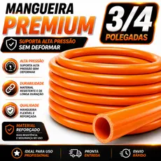 Mangueira Jardim 3/4 Laranja Reforçada Alta Pressão Silicone Flexível Irrigação Casa