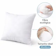 Refil Almofada 45x45 Fibra Siliconada Enchimento Macio Lavável Anti Alérgico Sofá Premium