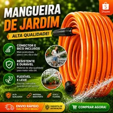 Mangueira Jardim 1/2 Flexível Silicone 10 á 50m Resistente Com Esguicho