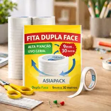 Fita Adesiva Dupla Face  Delfix 9mm - 10 Rolos  de 30 metros cola dupla