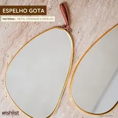 Espelho Formato Gota Oval Decorativo com Alça