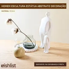 Homem Escultura Estatua Abstrato Decoracao Resina