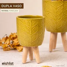 Kit 2 Cachepot Vaso Oval C/ Tripe Utilidades