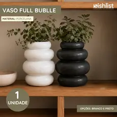 Vaso Decorativo Porcelana Preto e Branco