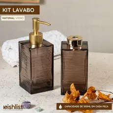 Kit Lavabo Difusor Saboneteira Liquida Banheiro Aromatizador