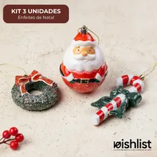 Enfeite de Natal Kit Papai Noel Guirlanda e Bengala Doce Enfeite para Arvore