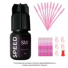 Cola para Extensão de Cílios SM Speed Hipoalergênica – Secagem 1–2 s, Retenção 7 Semanas, Low fume