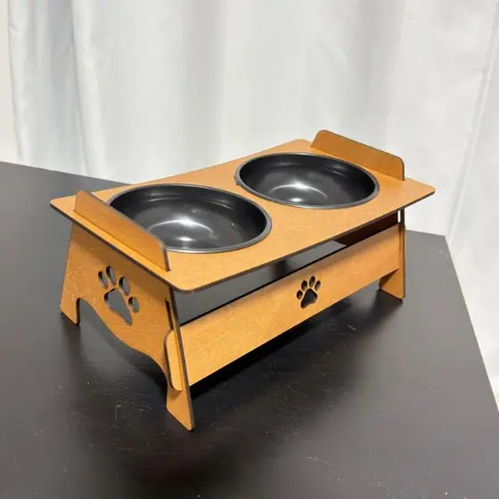 comedouro bebedouro pets cachorro gato elevado mdf reforçado