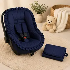 Kit Bebê Conforto Capa Universal Acolchoada + Trocador Portátil Impermeável Bolsa Organizador