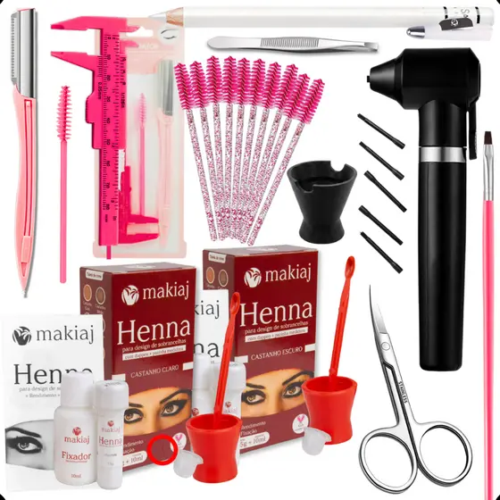 Kit Design Sobrancelha Profissional Henna Makiaj Mixer