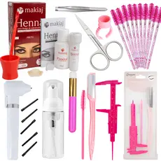 Kit para Design de Sobrancelha com Henna Completo Mixer Paquimetro Navalha Renna Sombrancelha Makiaj