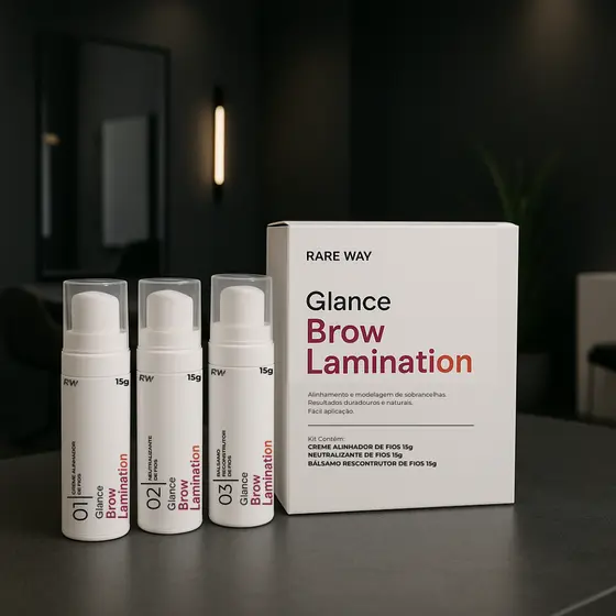 Kit Brow Lamination Glance Rare Way Profissional Sobrancelha Natural Lifting Fixador Permanente