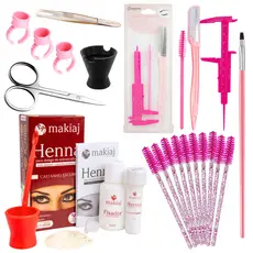 Kit Design para Sobrancelhas Henna Makiaj Hipoalergênica Paquimêtro Navalha Completo Kit Sobrancelha