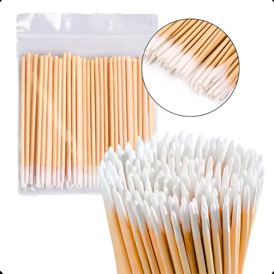 Kit Palitos Com Algodão De Limpeza Alinhamento Henna Sobrancelha Micropigmentação Unha Boca