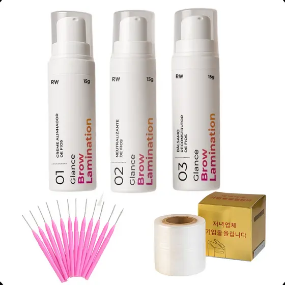 Glance Rare Way Brow Lamination Com Escovinha E Filme Kit Brow Lamination Profissional Sobrancelha