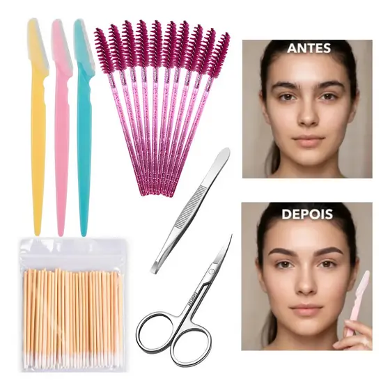 3 Lâminas Sobrancelha e Rosto Navalha Depilação design Depiladora Facial Removedor de Pelos Rosto
