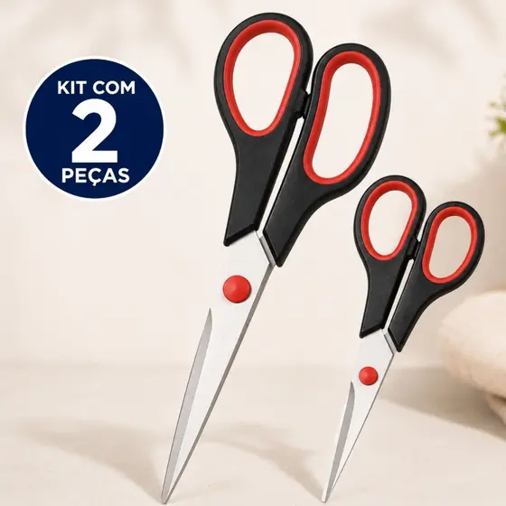 Tesoura Cozinha Inox Tesoura Multiuso Aço Inoxidável Corte Preciso Resistente Kit 2 Peças